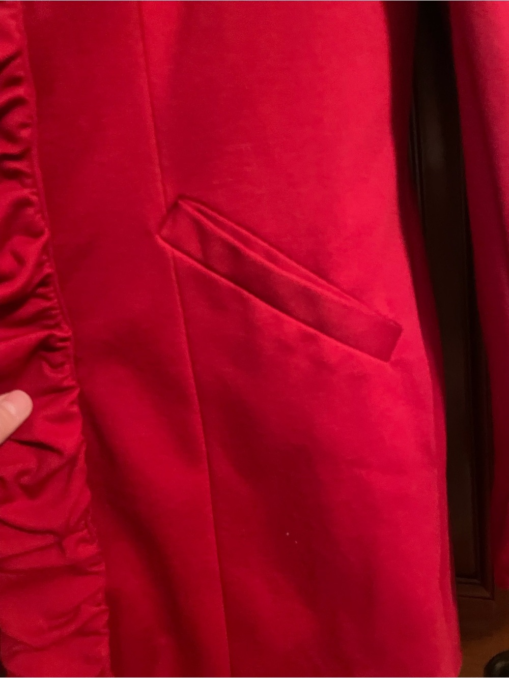 INC International Concepts Red Satin-Look Jacket - Picture 6 of 10